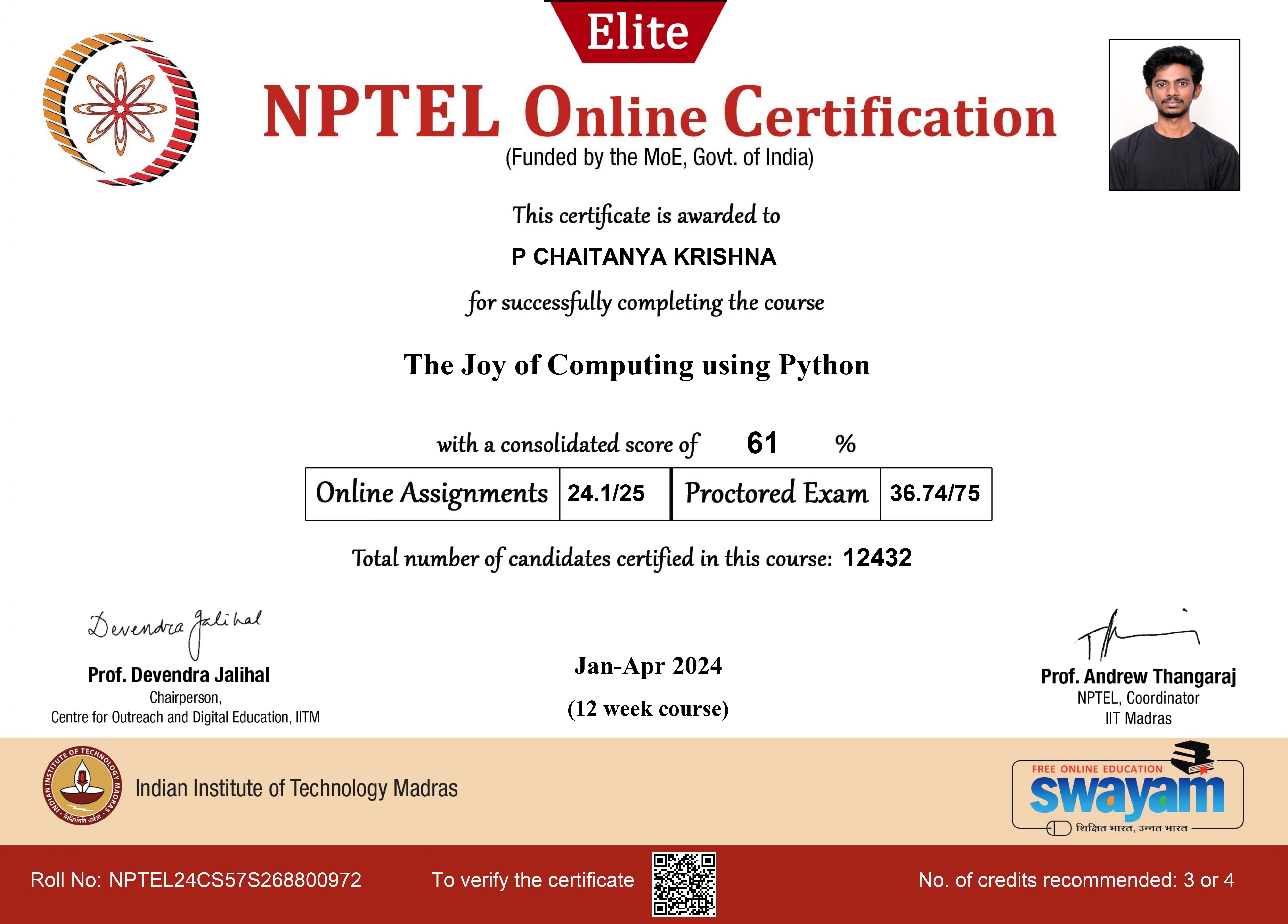 Joy of Computing Certificate